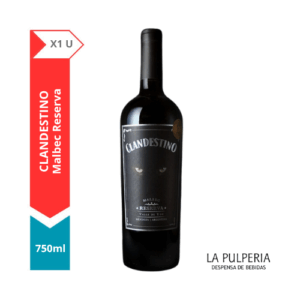 Clandestino Malbec Rese x1 750